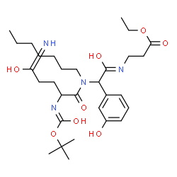 ChemSpider 2D Image | Ethyl N-{[heptyl(N~2~-{[(2-methyl-2-propanyl)oxy]carbonyl}glutaminyl)amino](3-hydroxyphenyl)acetyl}-beta-alaninate | C30H48N4O8
