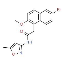 ChemSpider 2D Image | 2-(6-Bromo-2-methoxy-1-naphthyl)-N-(5-methyl-1,2-oxazol-3-yl)acetamide | C17H15BrN2O3