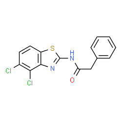 ChemSpider 2D Image | N-(4,5-Dichloro-1,3-benzothiazol-2-yl)-2-phenylacetamide | C15H10Cl2N2OS