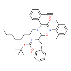 ChemSpider 2D Image | N-{2-[(2,6-Dimethylphenyl)amino]-1-(2-ethynylphenyl)-2-oxoethyl}-Nalpha-{[(2-methyl-2-propanyl)oxy]carbonyl}-N-octylphenylalaninamide | C40H51N3O4