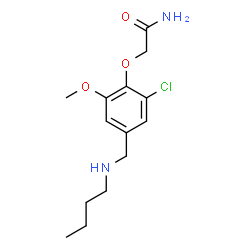 ChemSpider 2D Image | 2-{4-[(Butylamino)methyl]-2-chloro-6-methoxyphenoxy}acetamide | C14H21ClN2O3