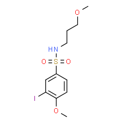 ChemSpider 2D Image | 3-Iodo-4-methoxy-N-(3-methoxypropyl)benzenesulfonamide | C11H16INO4S