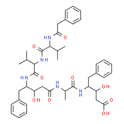 ChemSpider 2D Image | 10,18-Dibenzyl-11,19-dihydroxy-4,7-diisopropyl-15-methyl-2,5,8,13,16-pentaoxo-1-phenyl-3,6,9,14,17-pentaazahenicosan-21-oic acid | C43H57N5O9