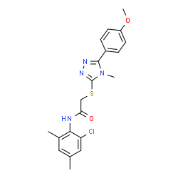 ChemSpider 2D Image | N-(2-Chloro-4,6-dimethylphenyl)-2-{[5-(4-methoxyphenyl)-4-methyl-4H-1,2,4-triazol-3-yl]sulfanyl}acetamide | C20H21ClN4O2S