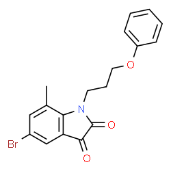 ChemSpider 2D Image | 5-Bromo-7-methyl-1-(3-phenoxypropyl)-1H-indole-2,3-dione | C18H16BrNO3