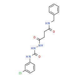 ChemSpider 2D Image | 2-[4-(Benzylamino)-4-oxobutanoyl]-N-(3-chlorophenyl)hydrazinecarboxamide | C18H19ClN4O3