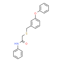 ChemSpider 2D Image | 2-[(3-Phenoxybenzyl)sulfanyl]-N-phenylacetamide | C21H19NO2S