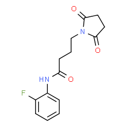 ChemSpider 2D Image | 4-(2,5-Dioxo-1-pyrrolidinyl)-N-(2-fluorophenyl)butanamide | C14H15FN2O3