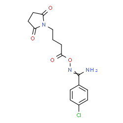 ChemSpider 2D Image | 4-Chloro-N'-{[4-(2,5-dioxo-1-pyrrolidinyl)butanoyl]oxy}benzenecarboximidamide | C15H16ClN3O4
