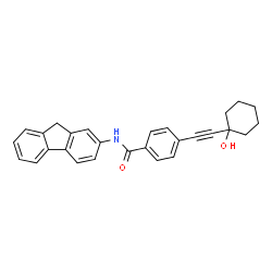 ChemSpider 2D Image | N-(9H-Fluoren-2-yl)-4-[(1-hydroxycyclohexyl)ethynyl]benzamide | C28H25NO2