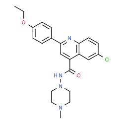 ChemSpider 2D Image | 6-Chloro-2-(4-ethoxyphenyl)-N-(4-methyl-1-piperazinyl)-4-quinolinecarboxamide | C23H25ClN4O2