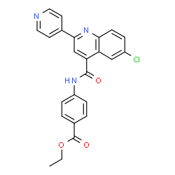 ChemSpider 2D Image | Ethyl 4-({[6-chloro-2-(4-pyridinyl)-4-quinolinyl]carbonyl}amino)benzoate | C24H18ClN3O3