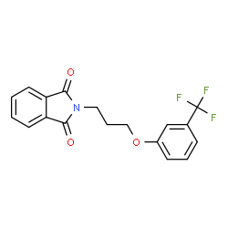 ChemSpider 2D Image | 2-{3-[3-(Trifluoromethyl)phenoxy]propyl}-1H-isoindole-1,3(2H)-dione | C18H14F3NO3