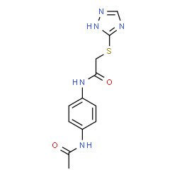 ChemSpider 2D Image | N-(4-Acetamidophenyl)-2-(1H-1,2,4-triazol-5-ylsulfanyl)acetamide | C12H13N5O2S