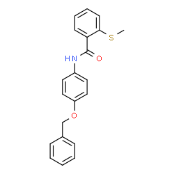 ChemSpider 2D Image | N-[4-(Benzyloxy)phenyl]-2-(methylsulfanyl)benzamide | C21H19NO2S