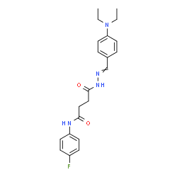 ChemSpider 2D Image | 4-{2-[4-(Diethylamino)benzylidene]hydrazino}-N-(4-fluorophenyl)-4-oxobutanamide | C21H25FN4O2