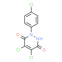 ChemSpider 2D Image | 4,5-Dichloro-1-(4-chlorophenyl)-1,2-dihydro-3,6-pyridazinedione | C10H5Cl3N2O2
