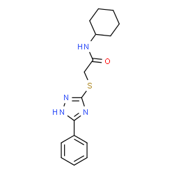ChemSpider 2D Image | N-Cyclohexyl-2-[(5-phenyl-1H-1,2,4-triazol-3-yl)sulfanyl]acetamide | C16H20N4OS