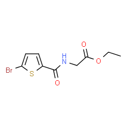 ChemSpider 2D Image | Ethyl N-[(5-bromo-2-thienyl)carbonyl]glycinate | C9H10BrNO3S