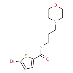 ChemSpider 2D Image | 5-Bromo-N-[3-(4-morpholinyl)propyl]-2-thiophenecarboxamide | C12H17BrN2O2S