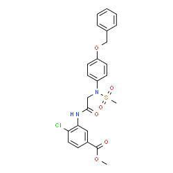ChemSpider 2D Image | Methyl 3-({N-[4-(benzyloxy)phenyl]-N-(methylsulfonyl)glycyl}amino)-4-chlorobenzoate | C24H23ClN2O6S