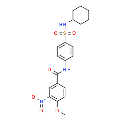 ChemSpider 2D Image | N-[4-(Cyclohexylsulfamoyl)phenyl]-4-methoxy-3-nitrobenzamide | C20H23N3O6S