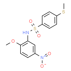 ChemSpider 2D Image | N-(2-Methoxy-5-nitrophenyl)-4-(methylsulfanyl)benzenesulfonamide | C14H14N2O5S2