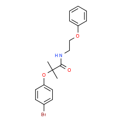 ChemSpider 2D Image | 2-(4-Bromophenoxy)-2-methyl-N-(2-phenoxyethyl)propanamide | C18H20BrNO3