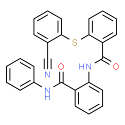 ChemSpider 2D Image | 2-[(2-Cyanophenyl)sulfanyl]-N-[2-(phenylcarbamoyl)phenyl]benzamide | C27H19N3O2S