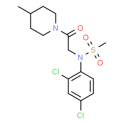 ChemSpider 2D Image | N-(2,4-Dichlorophenyl)-N-[2-(4-methyl-1-piperidinyl)-2-oxoethyl]methanesulfonamide | C15H20Cl2N2O3S
