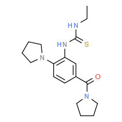 ChemSpider 2D Image | 1-Ethyl-3-[2-(1-pyrrolidinyl)-5-(1-pyrrolidinylcarbonyl)phenyl]thiourea | C18H26N4OS