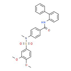 ChemSpider 2D Image | N-(2-Biphenylyl)-4-{[(3,4-dimethoxyphenyl)sulfonyl](methyl)amino}benzamide | C28H26N2O5S