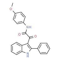 ChemSpider 2D Image | N-(4-Methoxyphenyl)-2-oxo-2-(2-phenyl-1H-indol-3-yl)acetamide | C23H18N2O3