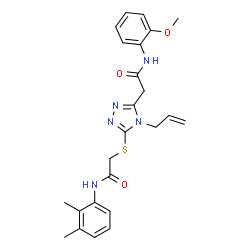 ChemSpider 2D Image | 2-[4-Allyl-5-({2-[(2,3-dimethylphenyl)amino]-2-oxoethyl}sulfanyl)-4H-1,2,4-triazol-3-yl]-N-(2-methoxyphenyl)acetamide | C24H27N5O3S