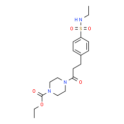 ChemSpider 2D Image | Ethyl 4-{3-[4-(ethylsulfamoyl)phenyl]propanoyl}-1-piperazinecarboxylate | C18H27N3O5S