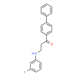 ChemSpider 2D Image | 1-(4-Biphenylyl)-3-[(3-fluorophenyl)amino]-1-propanone | C21H18FNO