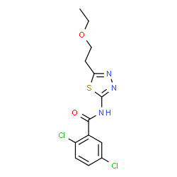 ChemSpider 2D Image | 2,5-Dichloro-N-[5-(2-ethoxyethyl)-1,3,4-thiadiazol-2-yl]benzamide | C13H13Cl2N3O2S