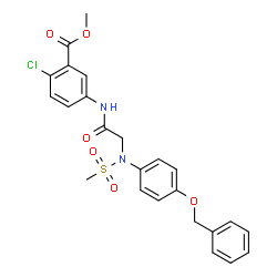 ChemSpider 2D Image | Methyl 5-({N-[4-(benzyloxy)phenyl]-N-(methylsulfonyl)glycyl}amino)-2-chlorobenzoate | C24H23ClN2O6S