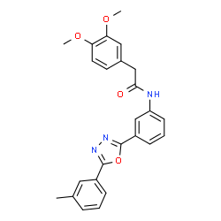 ChemSpider 2D Image | 2-(3,4-Dimethoxyphenyl)-N-{3-[5-(3-methylphenyl)-1,3,4-oxadiazol-2-yl]phenyl}acetamide | C25H23N3O4