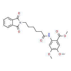 ChemSpider 2D Image | Methyl 2-{[6-(1,3-dioxo-1,3-dihydro-2H-isoindol-2-yl)hexanoyl]amino}-4,5-dimethoxybenzoate | C24H26N2O7
