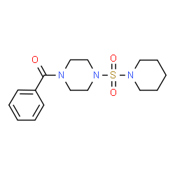 ChemSpider 2D Image | Phenyl[4-(1-piperidinylsulfonyl)-1-piperazinyl]methanone | C16H23N3O3S