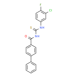 ChemSpider 2D Image | N-[(3-Chloro-4-fluorophenyl)carbamothioyl]-4-biphenylcarboxamide | C20H14ClFN2OS
