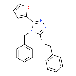ChemSpider 2D Image | 4-Benzyl-3-(benzylsulfanyl)-5-(2-furyl)-4H-1,2,4-triazole | C20H17N3OS