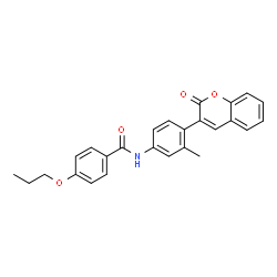 ChemSpider 2D Image | N-[3-Methyl-4-(2-oxo-2H-chromen-3-yl)phenyl]-4-propoxybenzamide | C26H23NO4