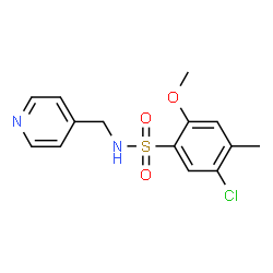 ChemSpider 2D Image | 5-Chloro-2-methoxy-4-methyl-N-(4-pyridinylmethyl)benzenesulfonamide | C14H15ClN2O3S