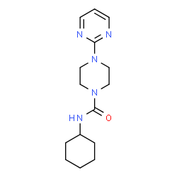 ChemSpider 2D Image | N-Cyclohexyl-4-(2-pyrimidinyl)-1-piperazinecarboxamide | C15H23N5O
