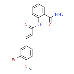 ChemSpider 2D Image | 2-{[(2E)-3-(3-Bromo-4-methoxyphenyl)-2-propenoyl]amino}benzamide | C17H15BrN2O3