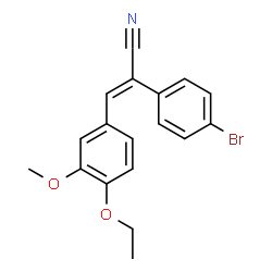 ChemSpider 2D Image | (2E)-2-(4-Bromophenyl)-3-(4-ethoxy-3-methoxyphenyl)acrylonitrile | C18H16BrNO2