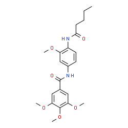 ChemSpider 2D Image | 3,4,5-Trimethoxy-N-[3-methoxy-4-(pentanoylamino)phenyl]benzamide | C22H28N2O6