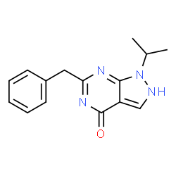 ChemSpider 2D Image | 6-Benzyl-1-isopropyl-1,2-dihydro-4H-pyrazolo[3,4-d]pyrimidin-4-one | C15H16N4O